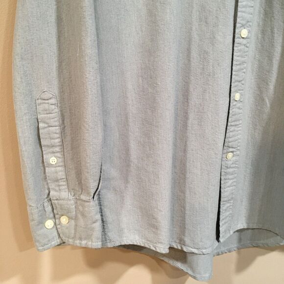 Tommy Hilfiger Mens M Long Sleeve Oxford Button Up Classic FIt Shirt Gray Cotton - Picture 3 of 10